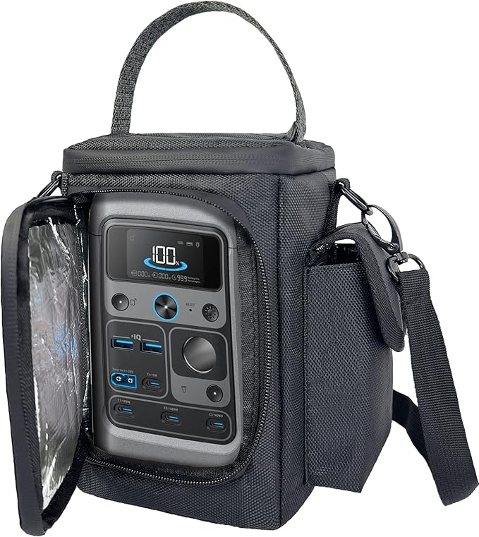 Waterproof Travel Bag Compatible with Anker SOLIX C300 DC Power Bank Station Outdoor 288Wh 90000mAhPower Bank Station Storage Case Cover with Two Pockets and Adjustable Strap