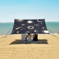 ALAZA Sun Moon Eyes Alchemy Beach Tent Sun Shelter UPF50+ Protection Beach Shade Canopy w/ 4 Sandbags for Outdoor Camping Fishing Backyard Fun Picnic 10x9 ft