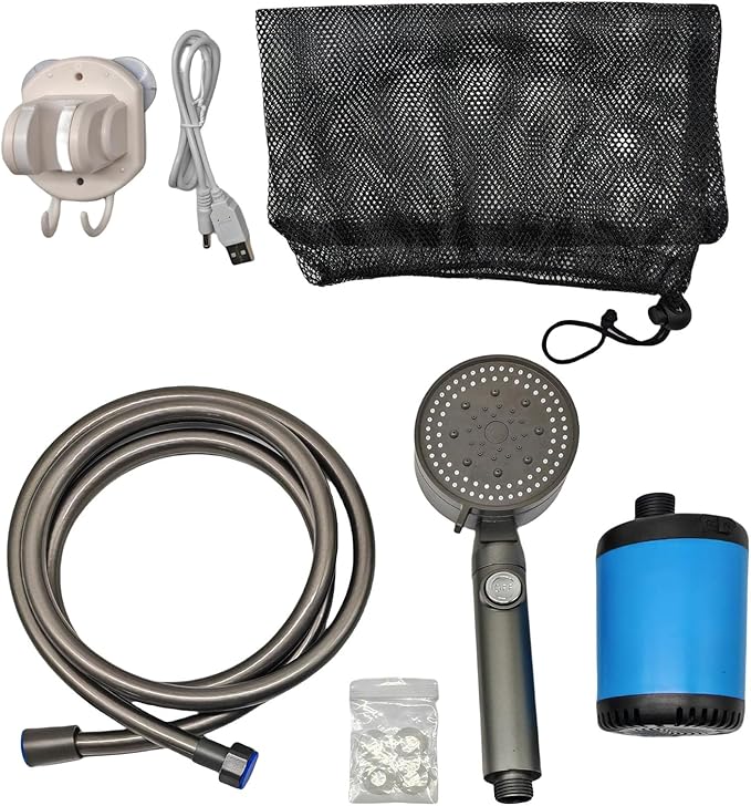 Water Filter Camping Portables Camping Shower Set Folding Bucket Charging Travel Shower Pumps for Hiking Travel