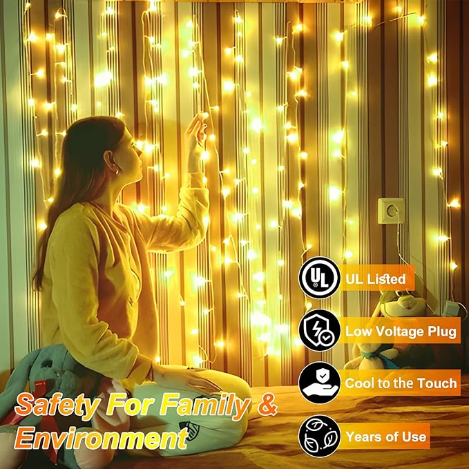 509FT Christmas Lights Outdoor 1350 LED Christmas Tree Decorations Lights with 8 Modes &amp Timer Memory Plug In Clear Wire Waterproof LED Xmas Lights for Yard Trees Wedding Party Holiday (Warm Whit