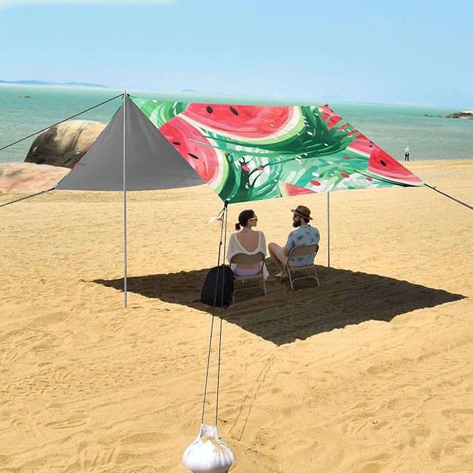 ALAZA Stylized Watermelons Beach Tent Sun Shelter Portable Canopy Sunshade for Outdoor Camping Picnics Backyard Fun 10x9 ft