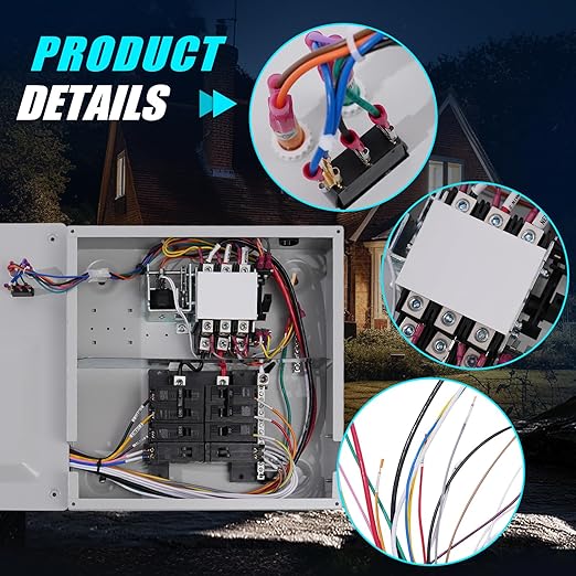 50 Amp Manual Transfer Switch Replacement for Generac 9854 10-Circuit Selector 240V Generator Hookup Indoor Pre-Wired Manual Transfer Switch