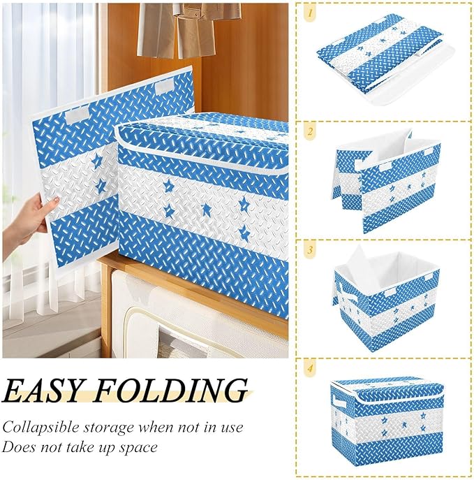 Honduras Flag Honduran National Blue Storage Containers with Lids Stackable Tote Storage Storage Box with Lids for