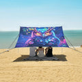 ALAZA Glowing Owl Magical Beach Tent Sun Shelter UPF50+ Protection Beach Shade Canopy w/ 4 Sandbags for Outdoor Camping Fishing Backyard Fun Picnic 10x9 ft