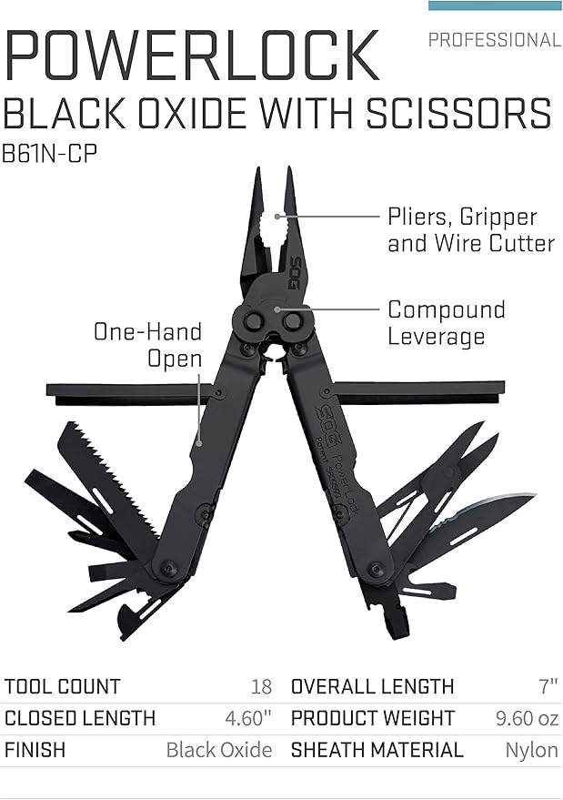 SOG PowerLock Multi-Tool (B61N-CP) and SOG Flint Survival &amp Defense Tool (FT1001)