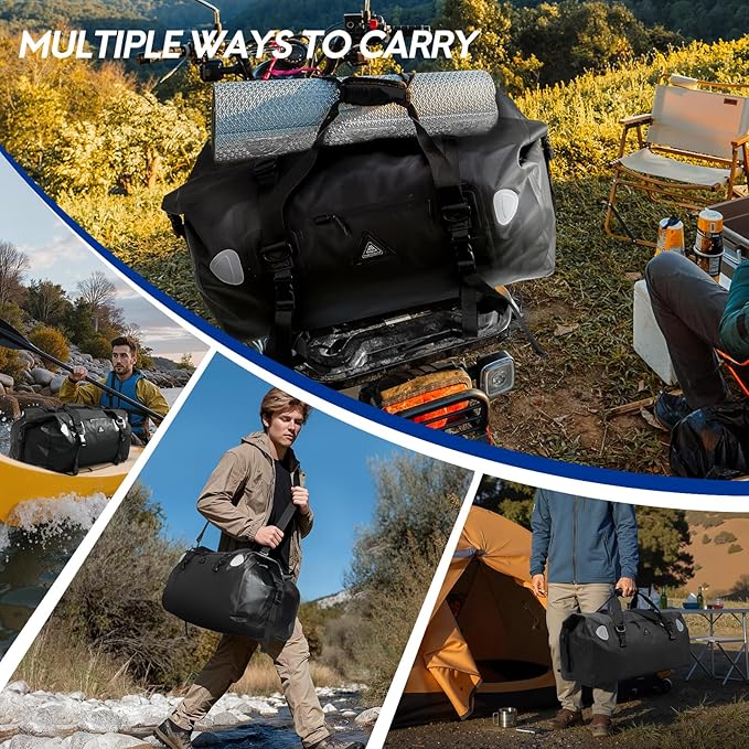 Haimont Waterproof Duffel Bag Roll-top Dry Duffel Bag with Quick-fixed Straps for Motorcycling Rafting Boating SUP Kayaking Travel 50L/70L