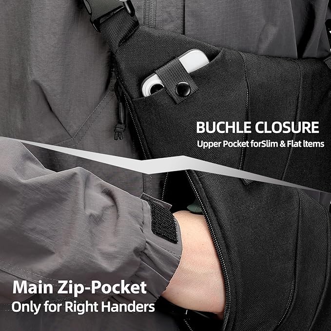 Tactical Crossbody Sling Bag for Men Women Anti Thief Conceal Carry Handgun Bag CCW Bags EDC Carry