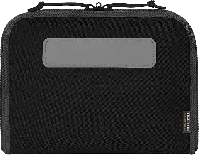 ACETAC [3-Pack Tactical Handgun Case Pistol Storage with Reflective Patch Universal CCW Holster Wrap Hook and Loop Mag Panel (Black)