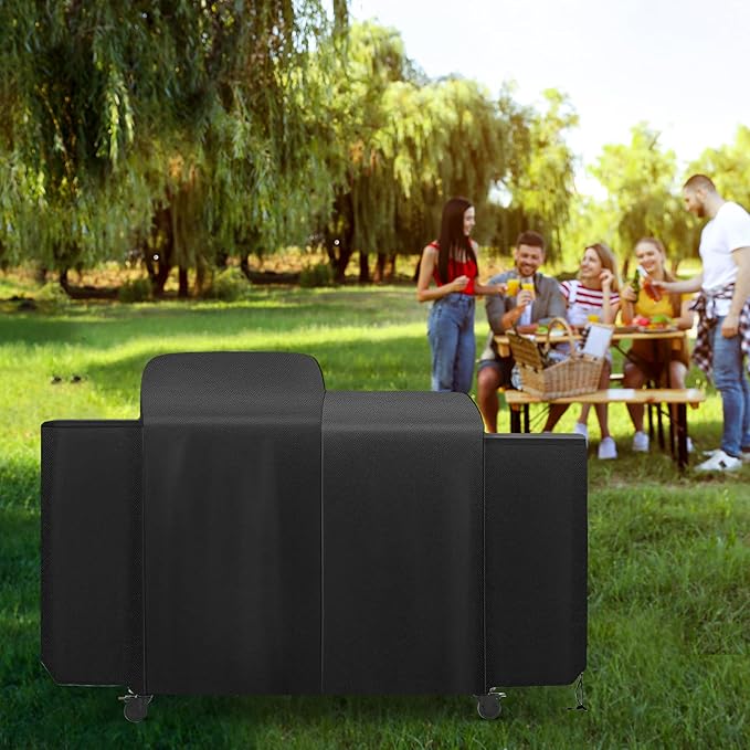 Grill Cover for Pit Boss Charleston 1020 Pellet Grill Gas Griddle Combo SeriesAll-Weather Outdoor Heavy Duty 600D Waterproof Pitboss Smoker Cover for PB1020NX Pellet GrillBlack