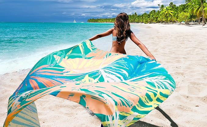 Beach Blanket Waterproof Sandproof Beach Mat 79 X 83/10'x9'for 2-8 Adults Quick Drying Outdoor Picnic Mat Beach Accessories for Travel Camping Hiking