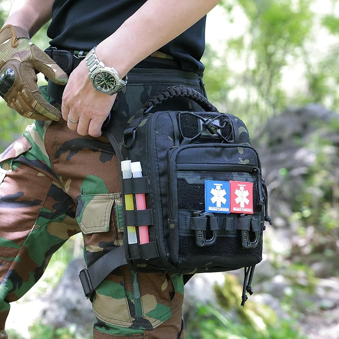 Tactical Dropper Leg Waist Pack Multi-Purpose Waterproof Outdoor Camping ECD Toolkit for Urban Commuting Camping and Fishing