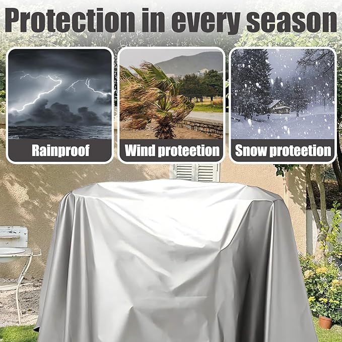 Jumbo Machine Cover - Breathable Rust Preventing Water &amp Dust Proof Tear Resistant Silver (Silver+Black 72.83*57.87)