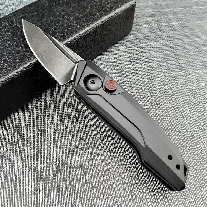 HUAAO Mini Pocket Folding Knife 1.81 Inch Drop Point Blade Aluminum Handle Box OpenerCamping EDC Tool