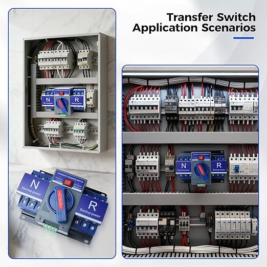 Automatic Transfer Switch 3P 63A 110V Generator Changeover Switch 50HZ/60HZ for HomeOffice and Public Spaces