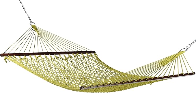 Caribbean Rope Hammock - 55 Inch - Soft-Spun Polyester (Olive)