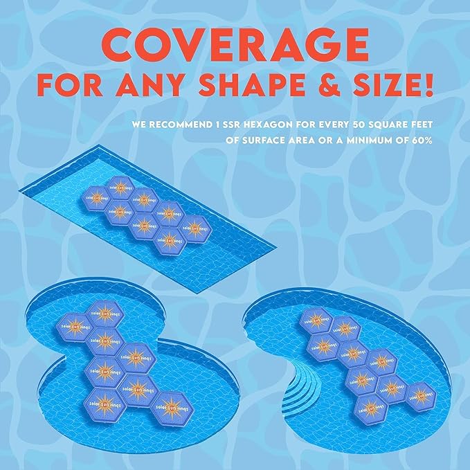 Solar Sun Rings UV Resistant Above Ground Inground Swimming Pool Hot Tub Spa Heating Accessory Heater Solar Cover Blue (Octagon 6 Pack)