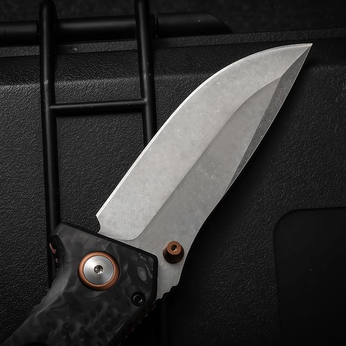 Pocket Knife for Men Hunting &amp Knives &amp Tools HRC60 Carbon Fiber Handle Folding Knife Lightweight Outdoor Knife for Backpacking Gifts for Hunters Men who have Everything Gifts for Guys