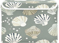 Storage Bins With Lid Stackable Fabric Closet Organizer Clothing Storage Large Boxes For Closet Shelves Bedroom Gray Seashell Pattern