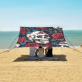 ALAZA Day of The Dead Skull Rose Seamless Beach Tent Sun Shelter Portable Canopy Sunshade for Outdoor Camping Picnics Backyard Fun 10x9 ft