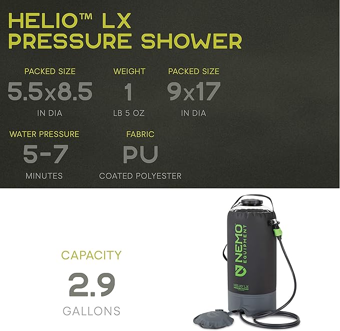 NEMO Equipment Helio Portable Pressure Camp Shower