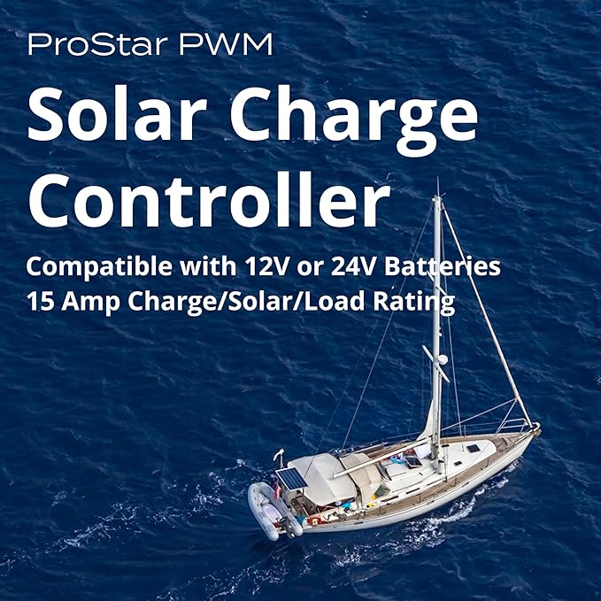 Morningstar Prostar 15A PWM Solar Charge Controller (PS-15) - Intelligent Solar Panel Regulator Supports 12V/24V LA/Lithium Batteries LVD/Lighting Control HazLoc Rated Low Noise - Designed in USA