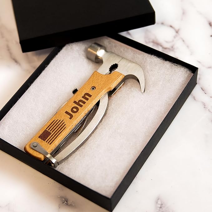 Custom Bulk Multitool Father Gifts for Christmas Gift for Fiance for Him for Old Man Pocket Knife Multi Tool Functional Unusual Fishing Gifts Stuffers Useful Tools for Men Boys Hunting Gift