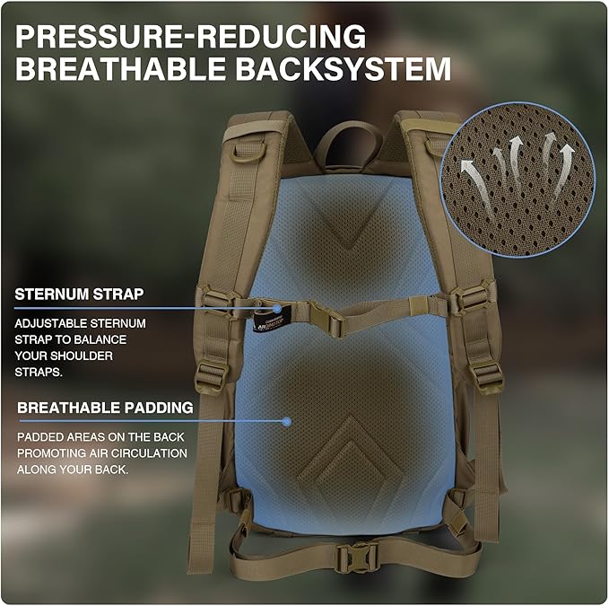 Mardingtop Tactical Molle Backpack for Men- 18L/28L EDC Hiking &amp Motorcycle Backpack