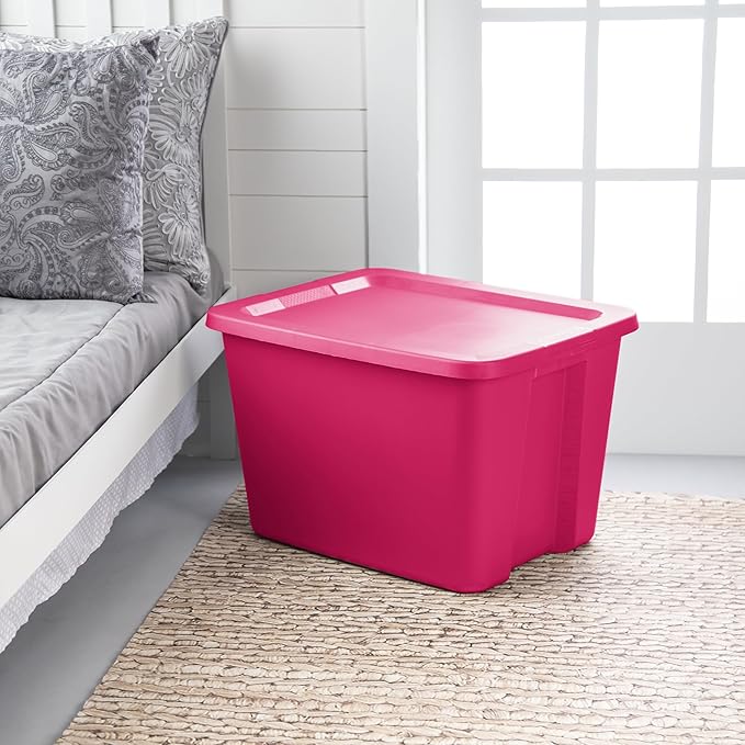 18-Gallon Plastic Storage Bins with Snap-on Lids – 8-Pack Home Organization Essential