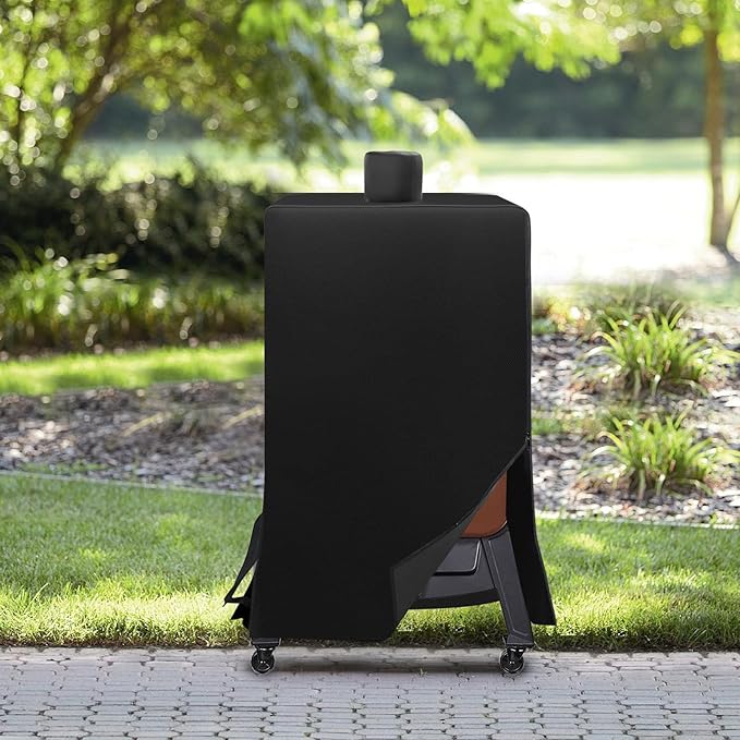 Vertical Smoker Cover For Pit Boss Pellet Smoker 4/5/7 SeriesPro Series 4 Grill Cover Compatible With PBV4PS1PBV5PW1PBV4PS2 PBV5P1735507304073752PB10739Weather-Resistant Zipper Design (Black)