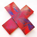 Red Blue Resin Knife Handle Blank Material 2pcs DIY Honeycomb Structured Textured Tool Patch
