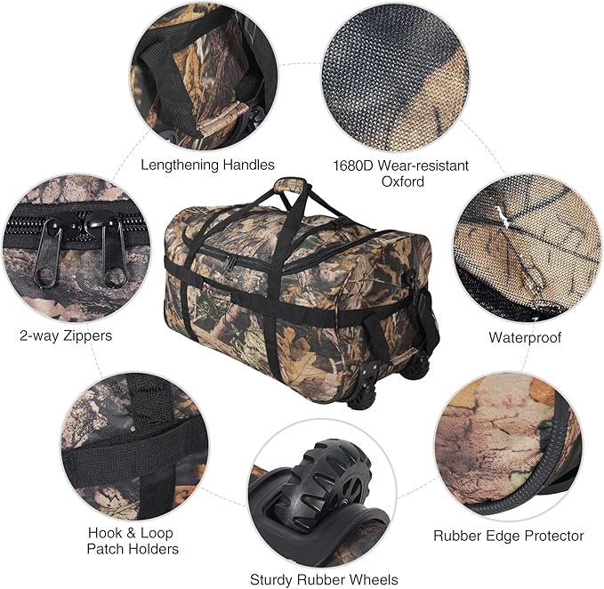 REDCAMP 85L/120L/140L Foldable Duffle Bag with Wheels Large Travel Duffel Bag