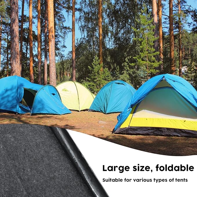 CIEOVO Camping Tent Carpet Mat 6 x 6 Ft Waterproof Rug for Outdoor Use Dark Gray
