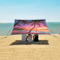 ALAZA Sunset Beach Summer Beach Tent Sun Shelter UPF50+ Protection Beach Shade Canopy w/ 4 Sandbags for Outdoor Camping Fishing Backyard Fun Picnic 10x9 ft