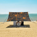 ALAZA Yellow Spider Web Halloween Beach Tent Sun Shelter UPF50+ Protection Beach Shade Canopy w/ 4 Sandbags for Outdoor Camping Fishing Backyard Fun Picnic 10x9 ft