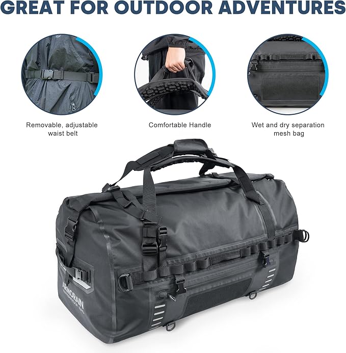 90L-110L large Capacity Airtight Waterproof Travel Dry BagEquipped with Durable Inflatable Shoulder Straps and Handles Suitable for Diving Equipment Motorcycles Rowing Kayaking Camping