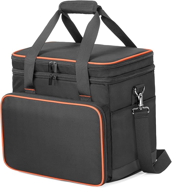 Trunab Double-Layer Carrying Case Compatible with Jackery Portable Power Station Explorer 1000 Battery Case with Waterproof Bottom and Upper Compartment for Charging Accessories