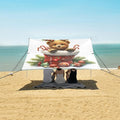 ALAZA Christmas Bear Beach Tent Sun Shelter UPF50+ Protection Beach Shade Canopy w/ 4 Sandbags for Outdoor Camping Fishing Backyard Fun Picnic 10x9 ft