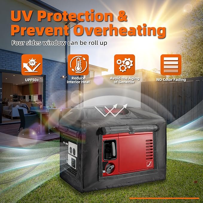 Joramoy Generator Cover While RunningOpened Double-layer 600D Portable Generator Tent for Outside Honda EU2000i EU2200ICWaterproofHeavy Duty