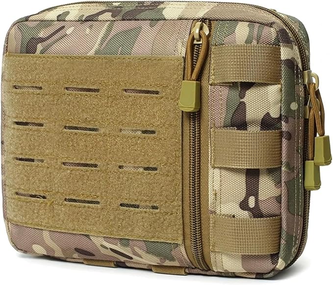 Tactical Molle Admin Pouch Multi-Purpose Laser-Cut Utility Pouch Modular Organizer Tool Pouch Bag(CP)
