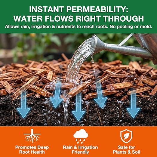 YKF Mulch Glue for Landscaping - 1 Gallon Permeable Gravel Binder &amp Rock Adhesive - Strong Hold for Pea Gravel Wood Chips Rubber Mulch &amp Sand - Pet Safe Fast Drying Stabilizer