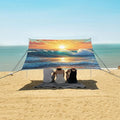 ALAZA Sunset Seawave Beach Beach Tent Sun Shelter UPF50+ Protection Beach Shade Canopy w/ 4 Sandbags for Outdoor Camping Fishing Backyard Fun Picnic 10x9 ft