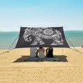 ALAZA Elephant Paisley Beach Tent Sun Shelter UPF50+ Protection Beach Shade Canopy w/ 4 Sandbags for Outdoor Camping Fishing Backyard Fun Picnic 10x9 ft