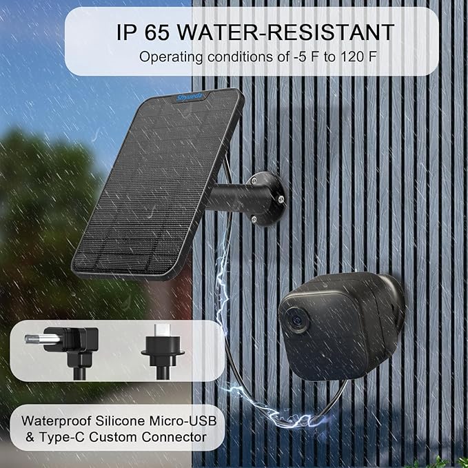 4W Solar Panel Charging Compatible with Blink 3rd Gen/XT/XT2/4th Gen Camerawith 13.1ft Waterproof Charging Cable IP65 WeatherproofIncludes Secure Wall Mount(3-Pack)