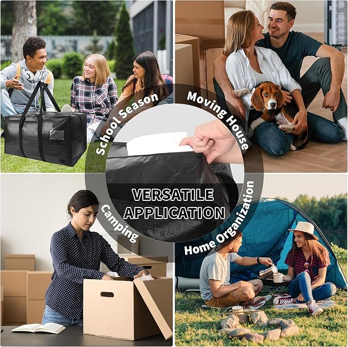 Heavy Duty Extra Large Moving Bags96 Gallon Jumbo Packing BagsHuge Moving Storage Bags with Strong Zippers &amp Carrying HandlesReusable Big Moving Storage Bags for College Dorm Travel 1Pack