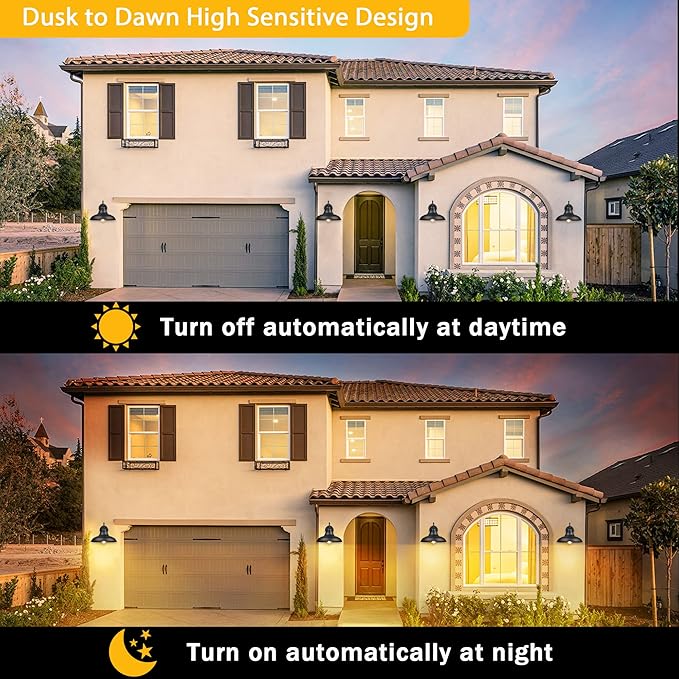 12 Dusk to Dawn Outdoor Wall Sconces Farmhouse Barn Light Outdoor Wall Lights Exterior Wall Lighting Fixture for Porch Entryways 1 Pack