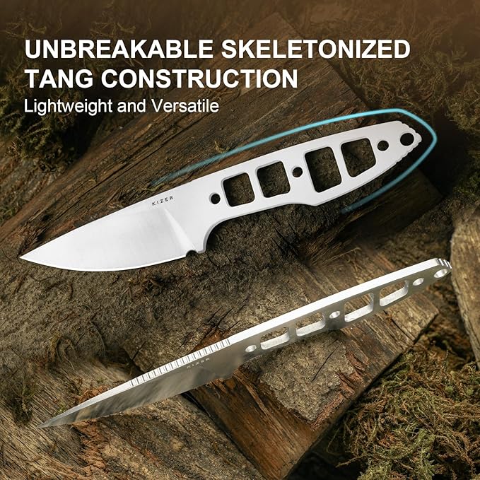 Kizer Splinter Fixed Blade Knife 3.15 AEB-L Blade Black &amp Brown G10 Handle Small EDC Fixed Blade Knife with Kydex Sheath for Hunting Camping Survival Outdoor Adventure 1087A1