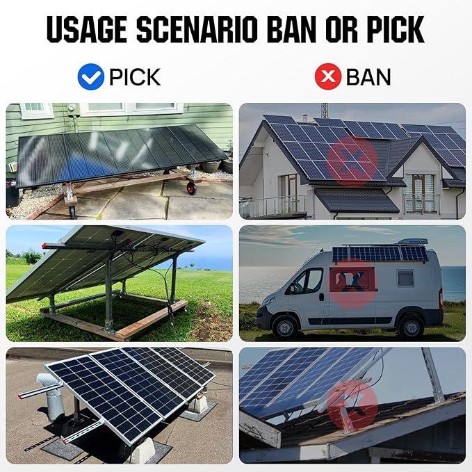 ECO-WORTHY Solar Ground Mount Adjustable Solar Panel Mounting Brackets System for 5pcs 400W/6pcs 300W/8pcs 200W Solar Panels Ideal for Large - Scale InstallationsSitesSheds and Farms Ground Mount