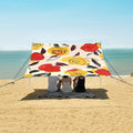 ALAZA Yellow &amp Red Rose Flowers Beach Tent Sun Shelter UPF50+ Protection Beach Shade Canopy w/ 4 Sandbags for Outdoor Camping Fishing Backyard Fun Picnic 10x9 ft