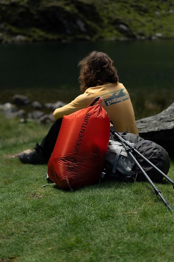 Lifeventure Ultralight Dry Bag Siliconized Rip-Stop Fabric with Fully Taped Seams Lightweight Waterproof Dry Sack for Kayaking Camping Hiking Traveling Boating Water Sports