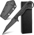 C1341 Fixed Blade Knife K110 Black Stonewashed Steel Blade G10 Handle EDC Tool Knife for Outdoor Survival Hiking Camping(Black)